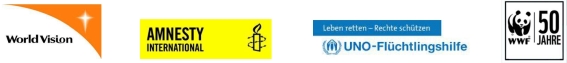 World Vision, Amnesty International, UNO Flüchtlingshilfe ,WWF